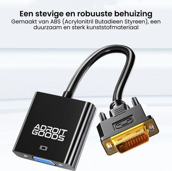 Zwarte AdroitGoods adapterkabel met stevige ABS behuizing en vergulde connectoren