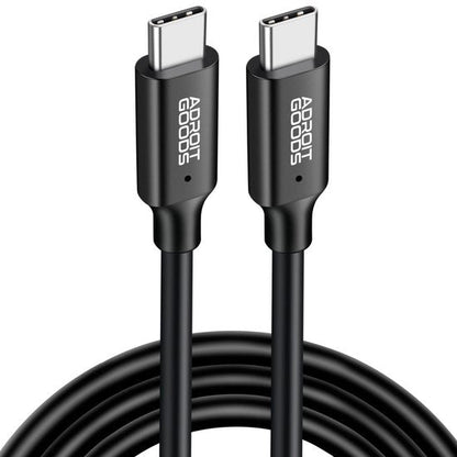 Zwarte AdroitGoods USB-C naar USB-C kabel met stevige connectors en soepele kabelmantel