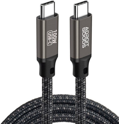 Duurzaam gevlochten USB-C-kabel met 100W vermogen en metalen connectoren van AdroitGoods