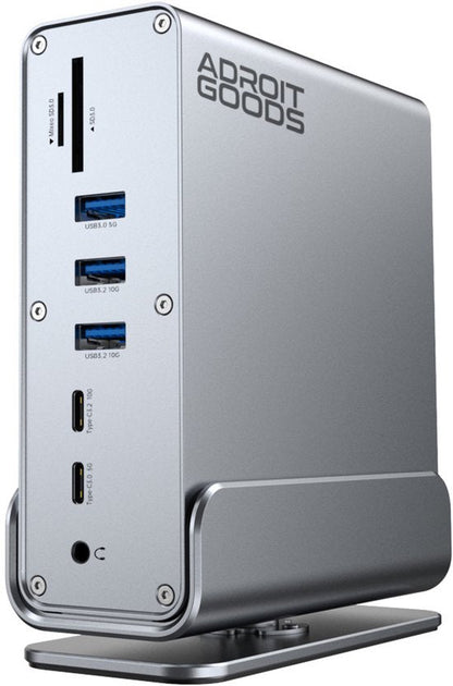 zilvergrijze aluminium apparaat met kaartlezer en meerdere usb-poorten van AdroitGoods