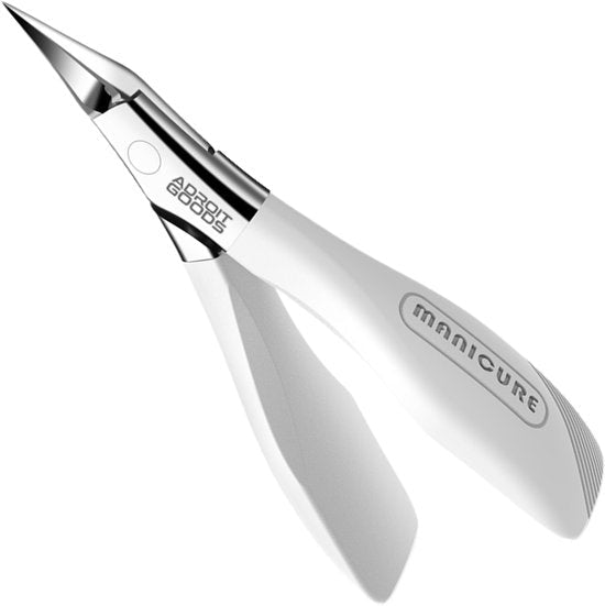 witte manicure nagelknipper met roestvrijstalen scherpe punt en ergonomisch handvat