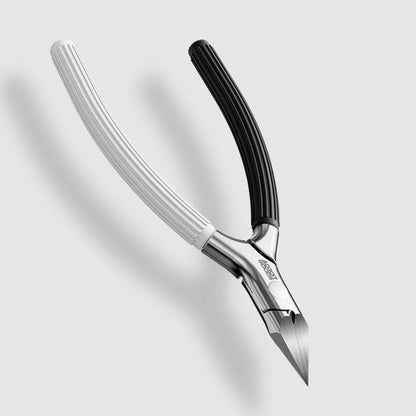 precisie tang met zwart en wit kunststof handvat voor fijne knipwerkzaamheden