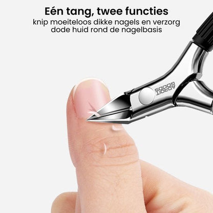 Nageltang die dikke nagels knipt en dode huid rond de nagelbasis verzorgt