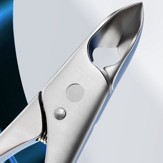 Roestvrijstalen nagelknipper met scherpe, gebogen snijkanten voor precisiewerk