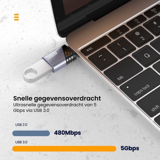 usb-stick aangesloten op laptop met focus op snelle gegevensoverdracht via usb 3.0-poort