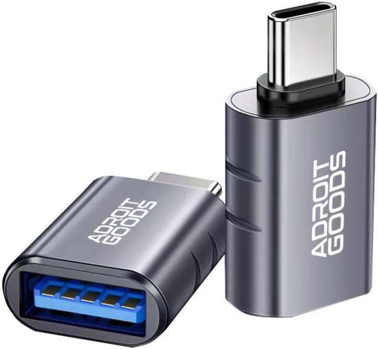 USB-C naar USB-A adapter met metalen behuizing