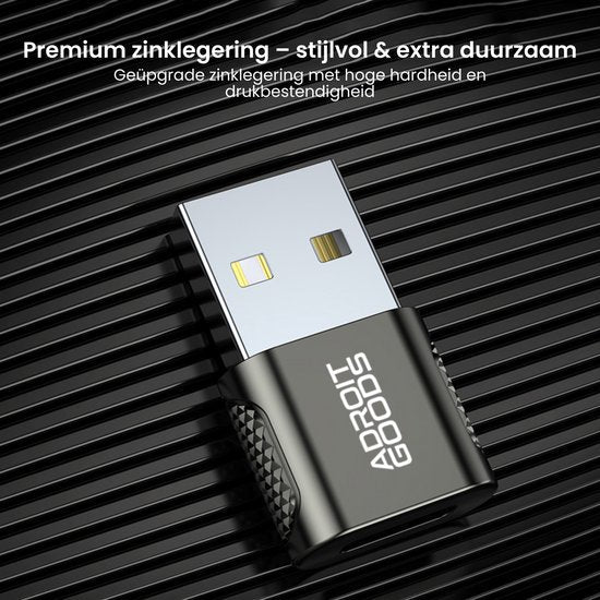 Zwarte metalen USB-stick van AdroitGoods met stijlvolle, duurzame zinklegering behuizing