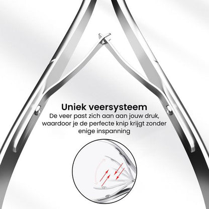 Close-up van een innovatief veersysteem voor perfecte knip zonder inspanning.