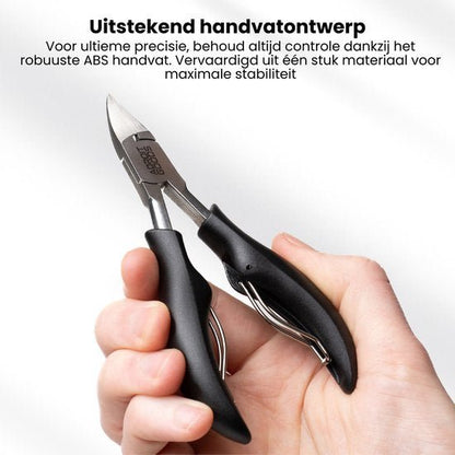Hand vastgehouden kniptang met zwart ergonomisch ABS handvat voor precisie en controle