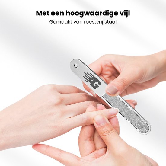 Hand vijlt nagel met roestvrijstalen vijlen, verzorgd en professioneel gebruik
