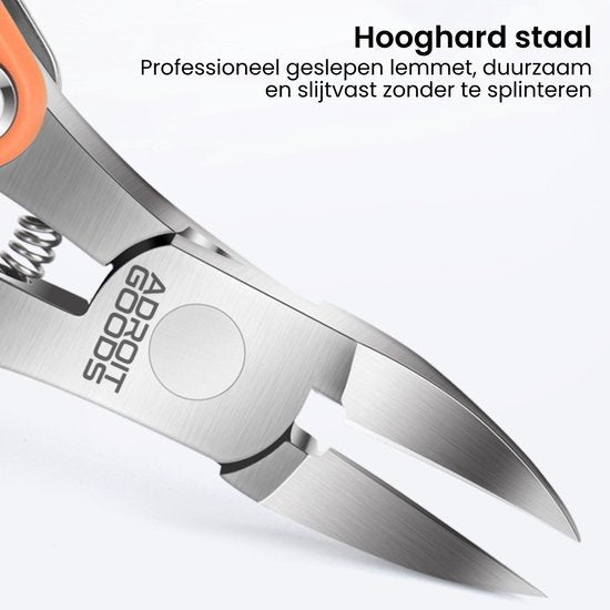 Professioneel geslepen scherpe kniptang van hoogwaardig staal met AdroitGoods logo zichtbaar
