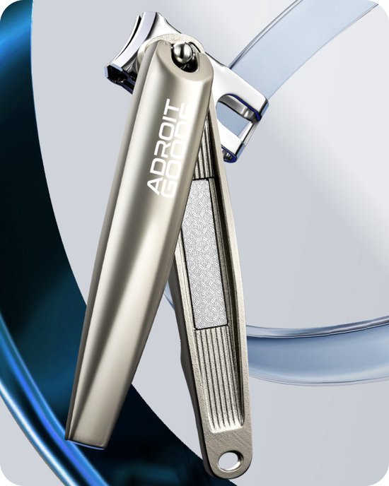 hoogwaardige zilverkleurige nagelknipper met ingebouwde vijl en strak design