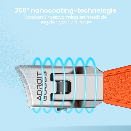 Nagelknipper met 360° nanocoating-technologie tegen roestvorming en slijtage zichtbaar