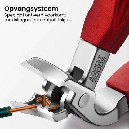 AdroitGoods tang met opvangsysteem om rondvliegende nagelstukjes te voorkomen