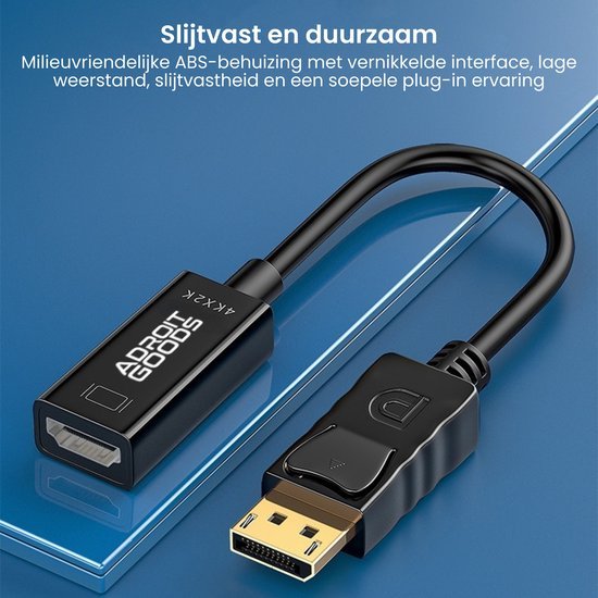kabel met goudkleurige connectoren en zwarte behuizing op blauwe ondergrond