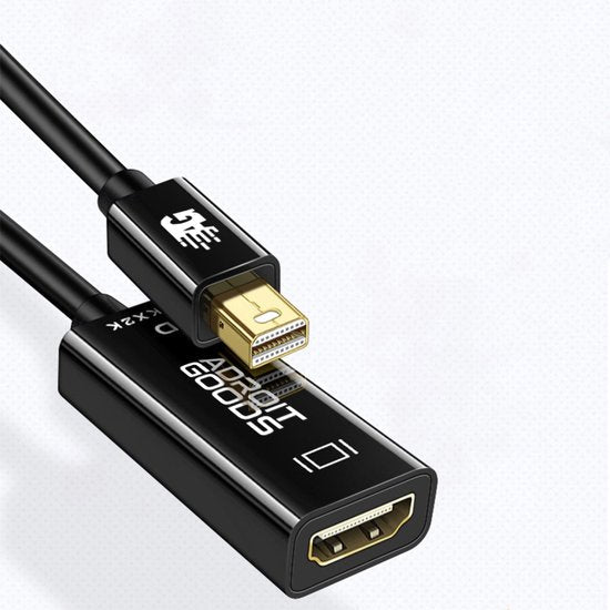 Zwarte adapterkabel met mini DisplayPort aansluiting en HDMI uitgang van AdroitGoods