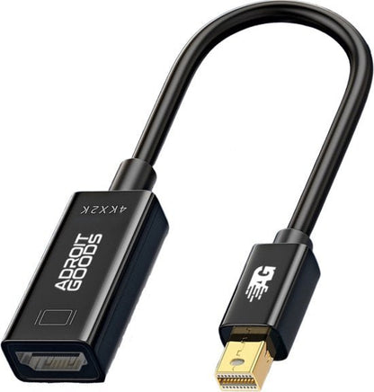 zwarte AdroitGoods kabel met Mini DisplayPort en ethernet aansluiting en korte lengte