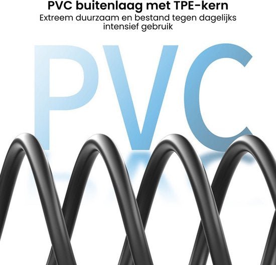 Zwarte spiraal met duurzame PVC buitenlaag en flexibele TPE-kern voor intensief gebruik