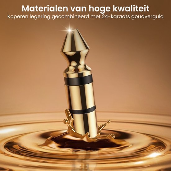 Goudkleurige audiostekker van hoge kwaliteit met 24-karaats goudvergulde afwerking