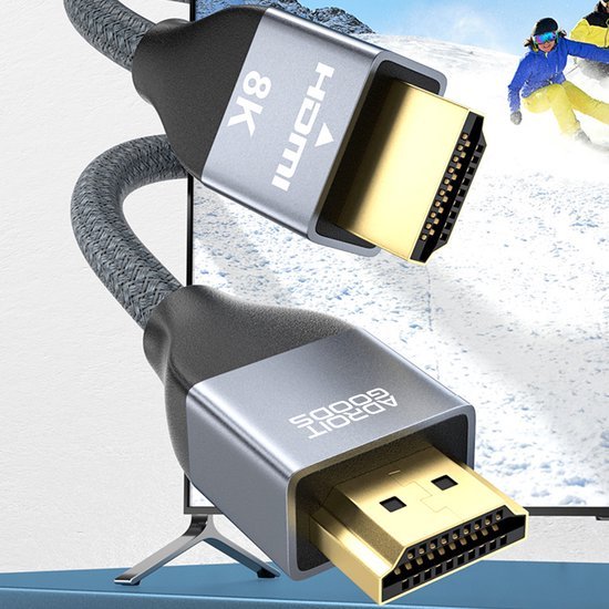 hoogwaardige 8k hdmi-kabel met vergulde aansluitingen voor scherpe beeldkwaliteit