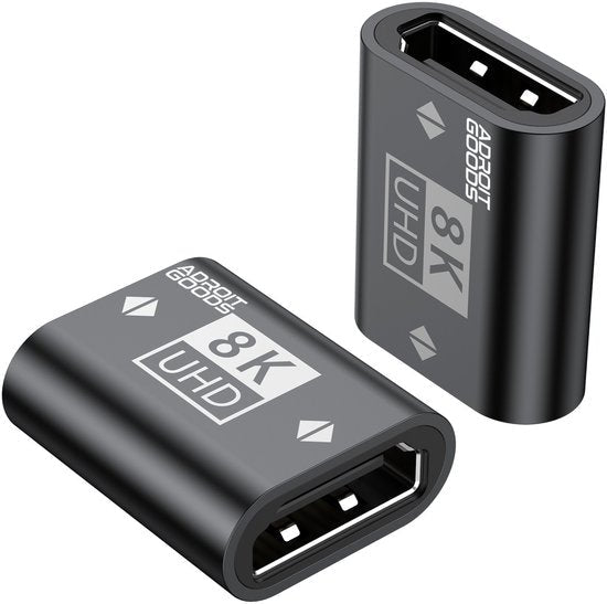 Zwarte adapter voor 8K UHD video met compacte, robuuste behuizing van AdroitGoods