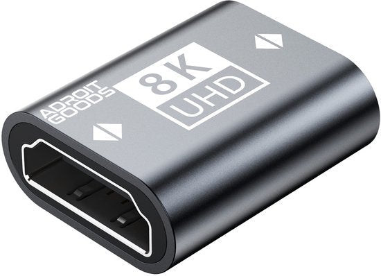 compact zwarte 8K UHD HDMI adapter met metalen behuizing voor hoge resolutieconnectiviteit