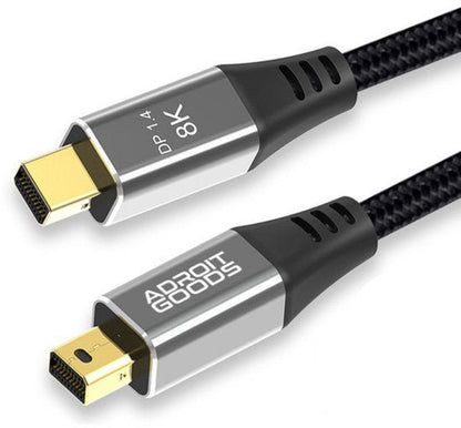 tweede displayport 1.4 kabel met 8k resolutie en gevlochten beschermhoes van AdroitGoods