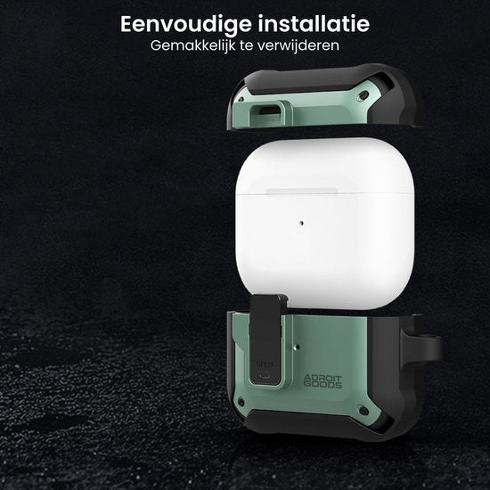 Beschermhoes met stevige hoekversterking en kliksluiting voor oplaadcase earbuds