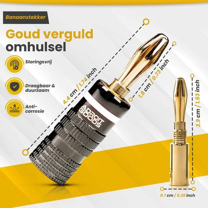 Gouden vergulde banaanstekker met duurzame, corrosiebestendige en draagbare behuizing