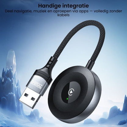 Draadloze adapter met usb-aansluiting en ronde verbindingskabel voor gemakkelijke integratie
