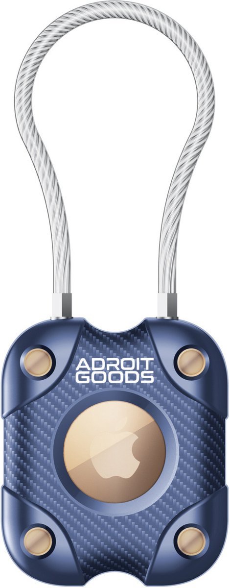 blauwe veilige kabelbeugel met metalen draad en ronde bevestigingspunten