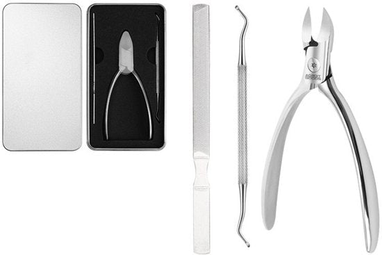 roestvrijstalen nagelknipper set met doos, vijl, en manicure tool voor verzorging