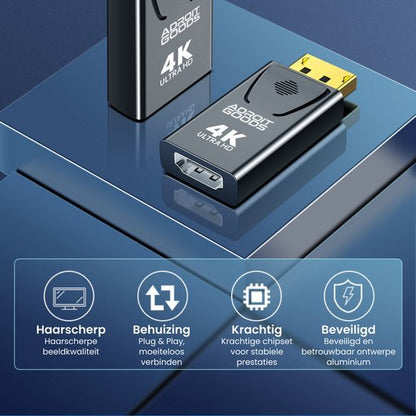 Zwarte 4K Ultra HD adapter van AdroitGoods met USB-connector en HDMI-uitgang voor haarscherpe beeldkwaliteit