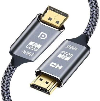 Dubbelzijdige 4K UHD HDMI-kabel met gevlochten nylon omhulsel en metalen connectoren
