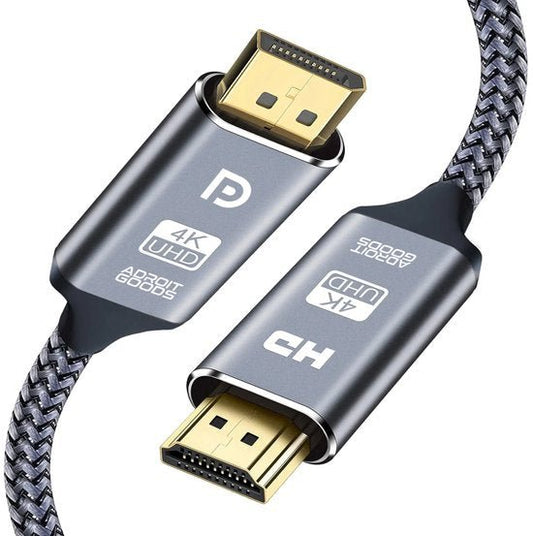 Dubbelzijdige 4K UHD HDMI-kabel met gevlochten nylon omhulsel en metalen connectoren