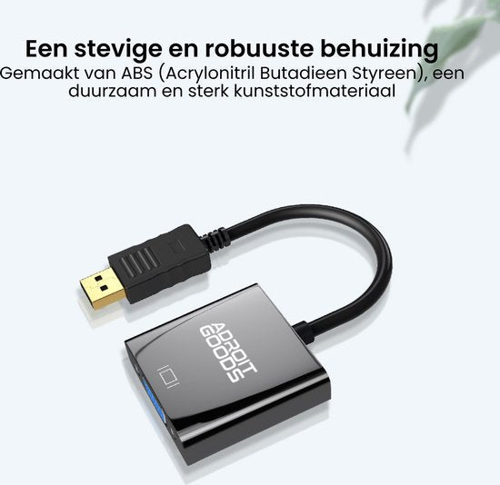 Zwarte AdroitGoods adapter met stevige behuizing van duurzaam ABS-kunststofmateriaal