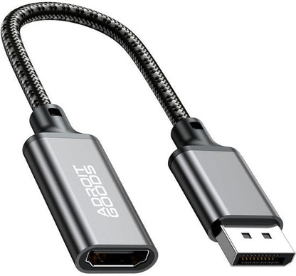 Adapterkabel met gevlochten mantel en metalen behuizing voor digitale videoverbindingen