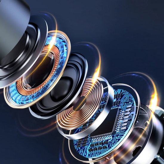 3D-weergave van gedetailleerde elektronische componenten met spoelen en digitale circuits