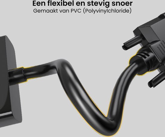 Zwart flexibel en stevig snoer gemaakt van duurzaam PVC materiaal voor langdurig gebruik