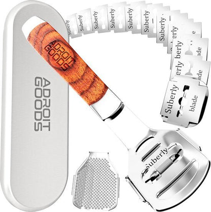 Schilmes met houten handvat en roestvrijstalen schilmesje met metalen hoes van AdroitGoods