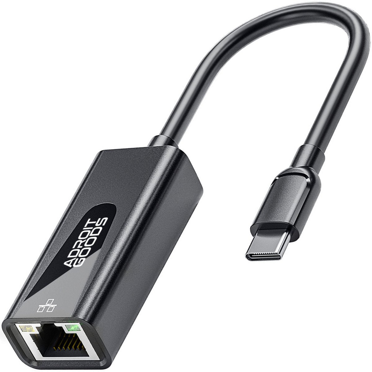 AdroitGoods zwarte USB-C naar Ethernet adapter kabel voor snelle netwerkverbindingen