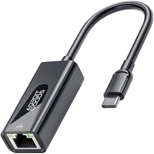 AdroitGoods zwarte USB-C naar Ethernet adapter kabel voor snelle netwerkverbindingen