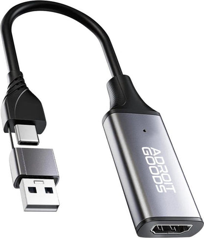 adapter kabel met usb-c en hdmi aansluiting in metalen behuizing van adroitgoods
