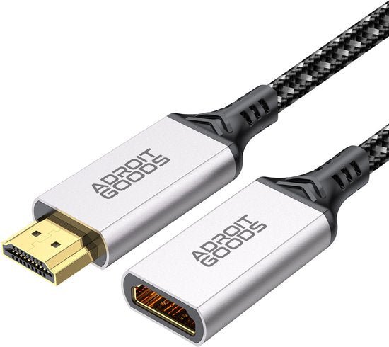 AdroitGoods hoogwaardige kabel met gevlochten mantel en metalen HDMI connectoren