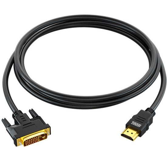 zwarte verbindingskabel met HDMI- en DVI-connectoren voor multimedia apparaten