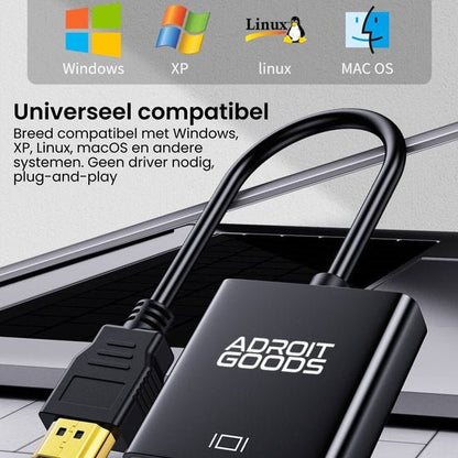 Universele compatibele kabeladapter geschikt voor Windows, Linux en macOS systemen zonder driverinstallatie