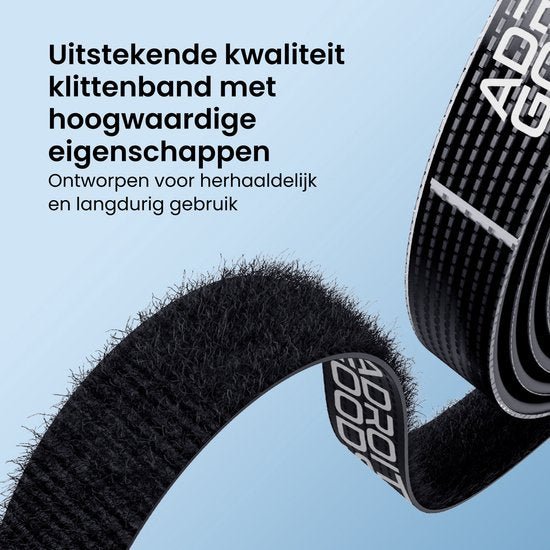 Zwarte klittenbandband van hoge kwaliteit met duurzaamheid en herhaaldelijk gebruiksmogelijkheid