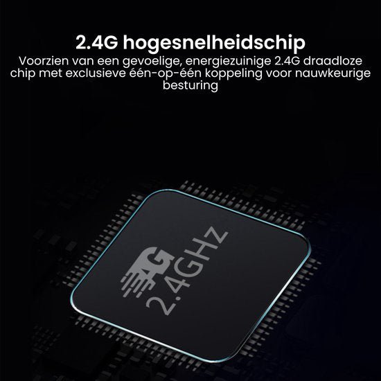 Close-up van een 2.4 GHz chipsensor voor snelle, energiezuinige draadloze verbindingen.