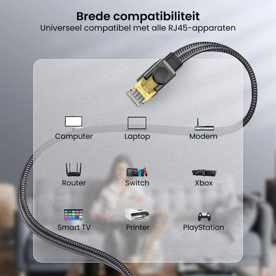 RJ45-kabel met brede compatibiliteit voor computer, laptop, modem, router, switch en gameapparaten
