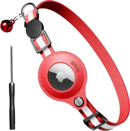 rood-wit gestreepte polsband met ronde houder en klein zwart schroevendraaiertje erbij